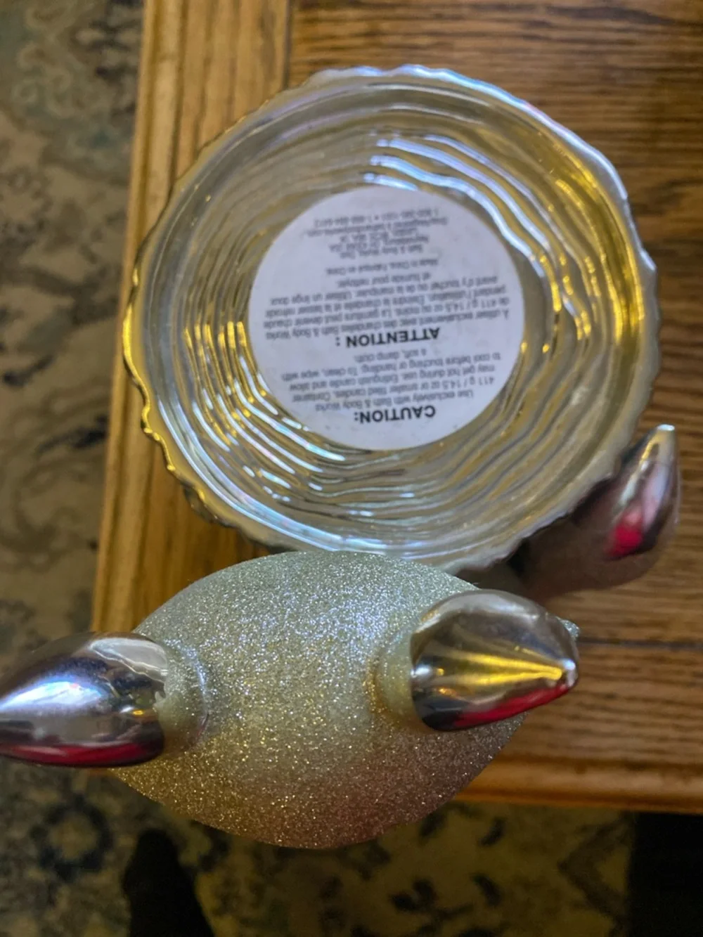 Bath & Body Works Silver Glitter Fox Candle Holder - Picture 4 of 5